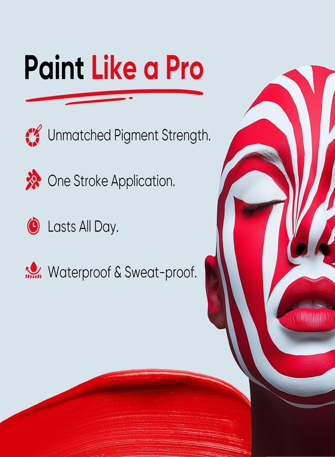 Blue Squid PRO 12 Color Pack Face Paint Stick - Waterproof Body Paint for Adults & Kids Eye Black Baseball, Softball - Vegan Hypoallergenic Twist-Up Non-Toxic Makeup Stick for Cosplay, Sports & SFX - Image 4